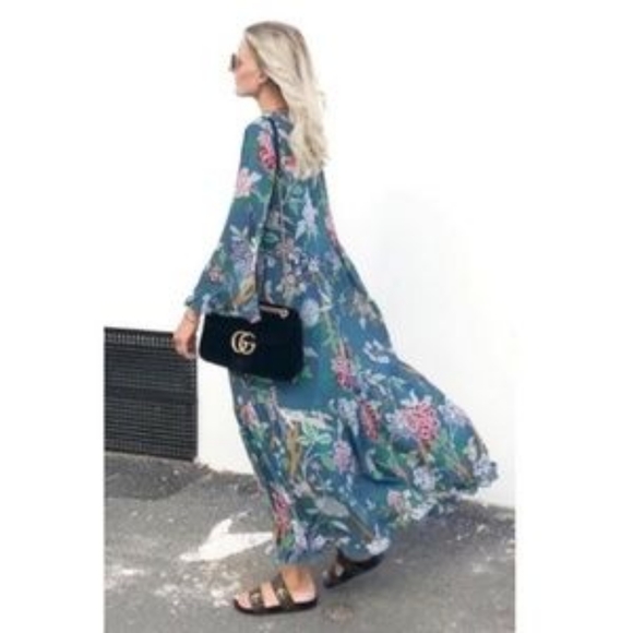 NWT GP&J BakerxH&M chiffon prairie maxi dress - Picture 3 of 10